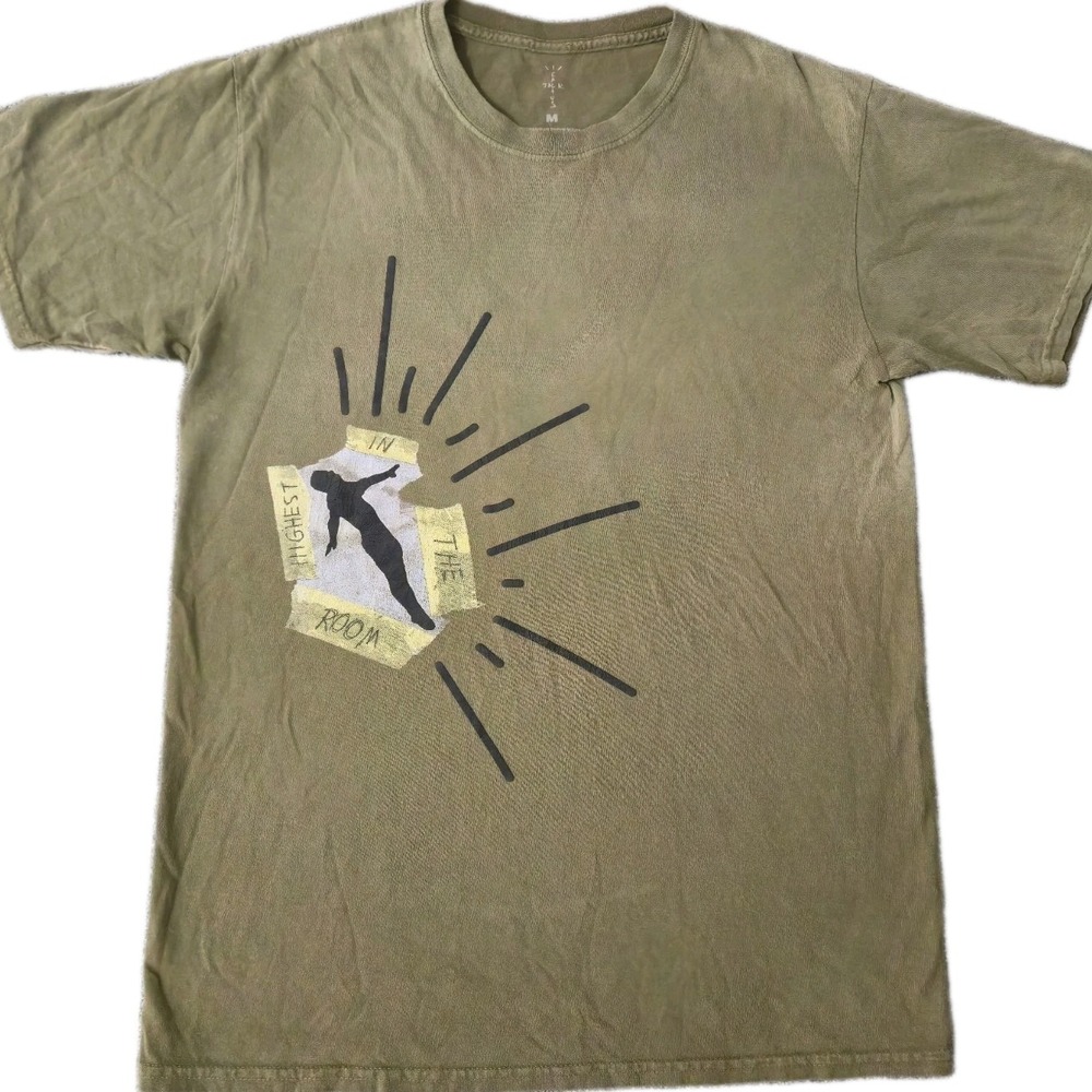 Travis Scott Highest in the Room Cactus Jack Olive Green T-Shirt Men's Size M